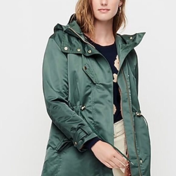 NWT JCrew Primaloft Satin Nylon Parker Jacket Coat - Picture 7 of 9